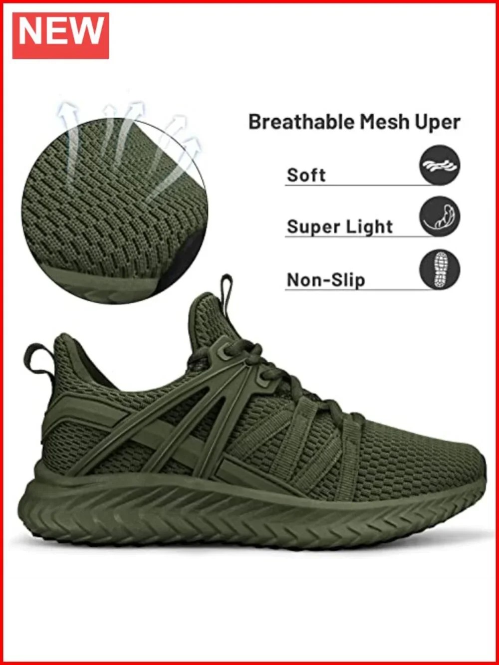Slip On Sneakers - Breathable Knit Walking Shoes for Women